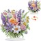 Flowers Diamond Painting Desktop Ornament Double Sided, Stand Up Diamond Art Ornaments for Adults, DIY Special Diamond Gem Craft Tabletop Placement Board Kit for Home Decor